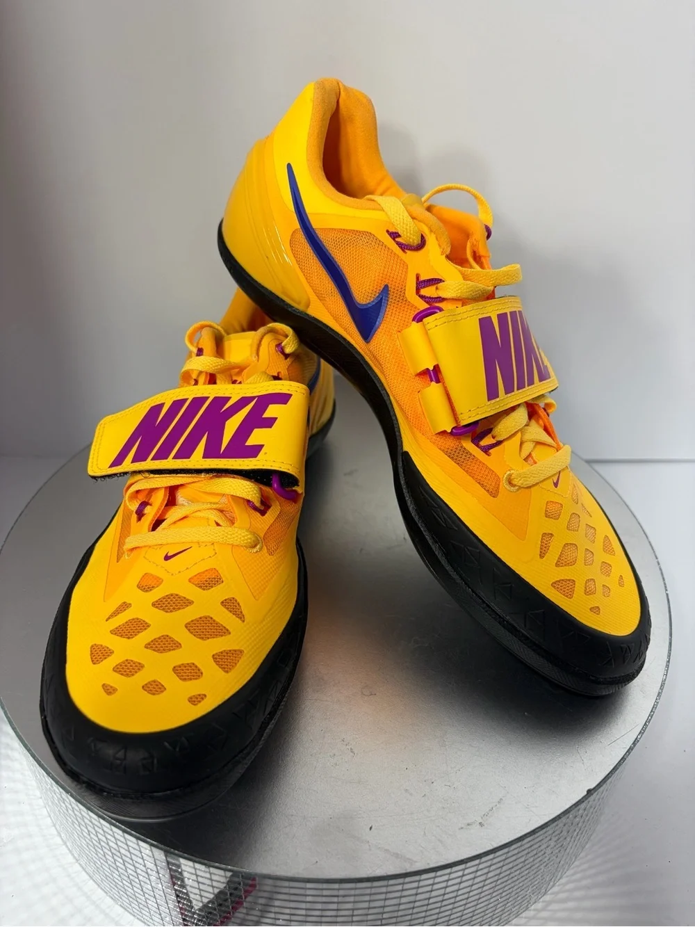 Nike Kids Yellow and Purple Hook-and-Loop Sneakers size 7 Youths new w/out box